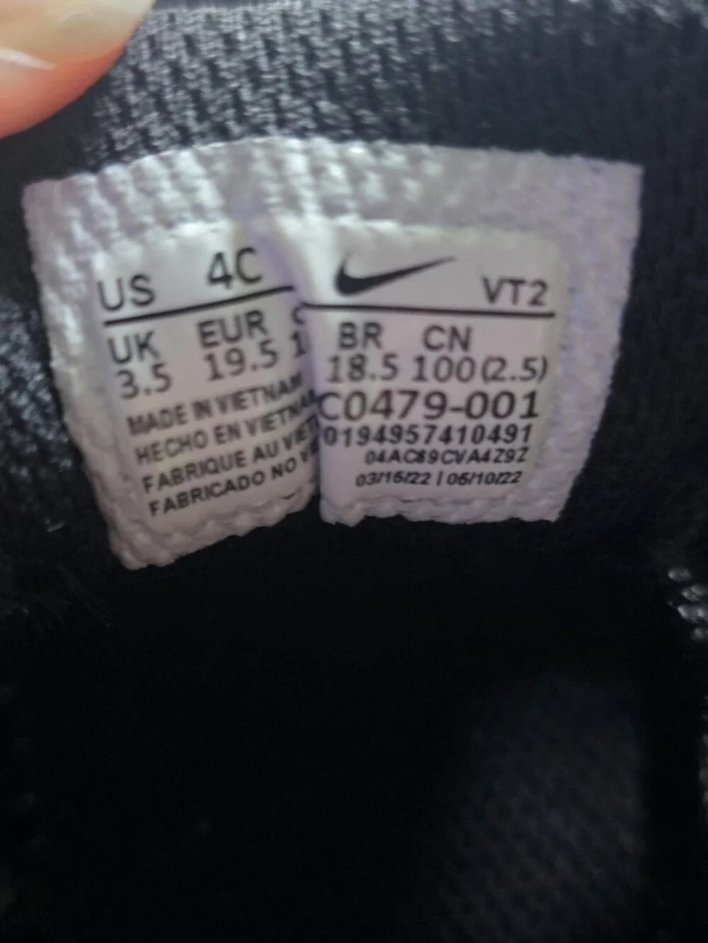 Nike Toddlers' Black and White Lightweight Sneakers